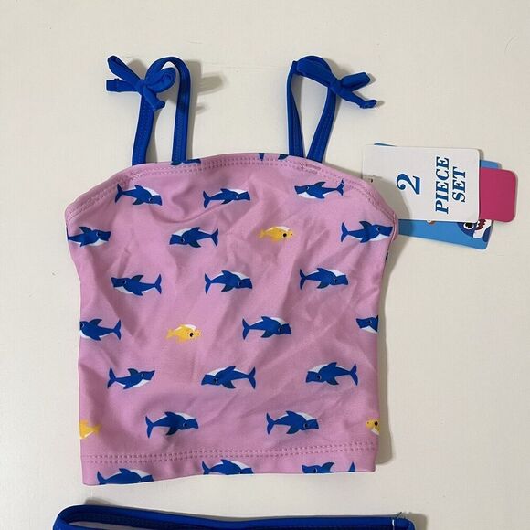 Nickelodeon Baby Shark Ruffle Tankini 2-PC Bikini Swimsuit Girls 12 Months NWT - Picture 2 of 9